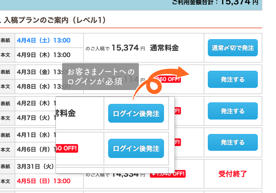 WEBフォームへアクセス